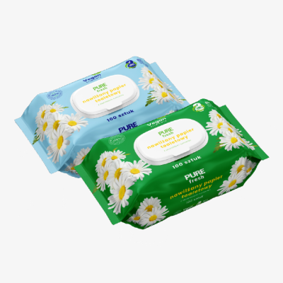Pure Fresh nawilżany papier toaletowy 100 sztuk.