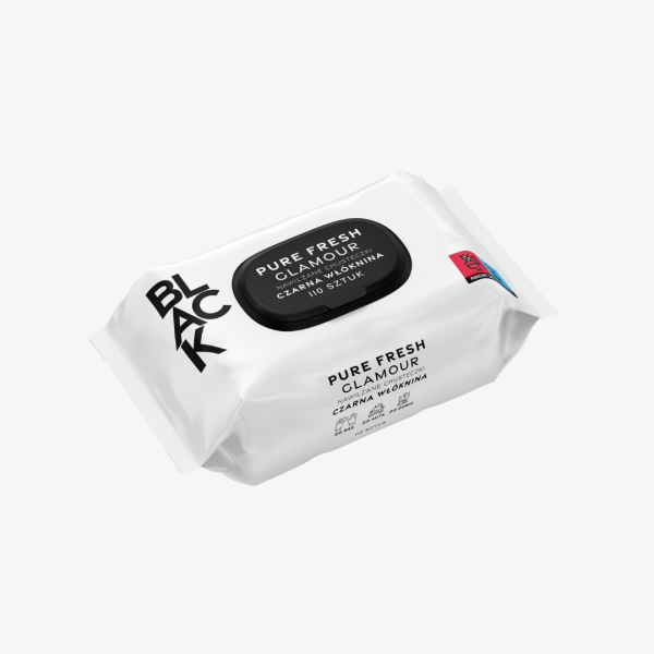 Pure Fresh Glamour Black 110 sztuk chusteczki z czarną włókniną
